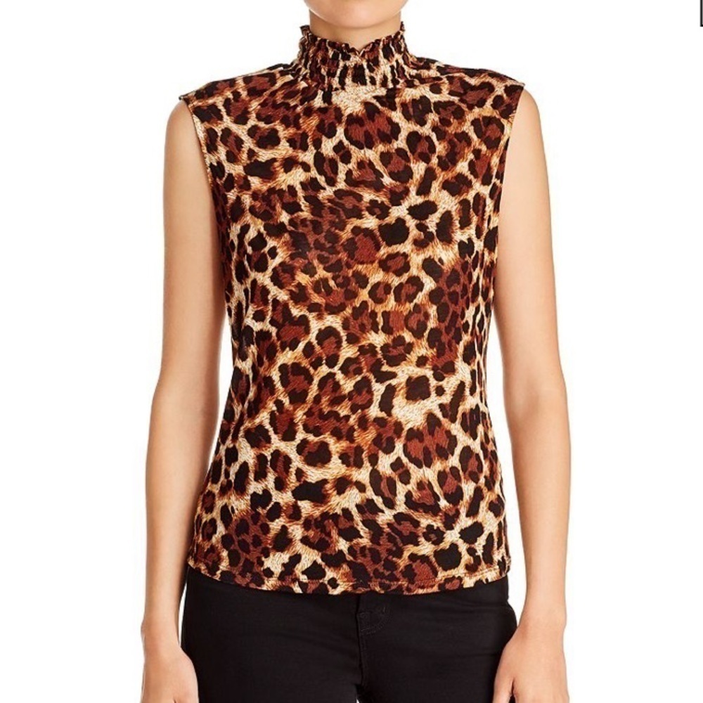 Generation Love Lacey Leopard Print Mock Neck Top